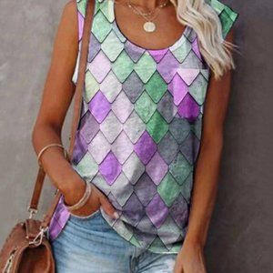 WOMEN'S FISHSCALE PRINT TANK